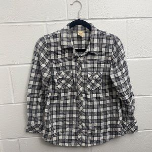 White and black flannel western shirt